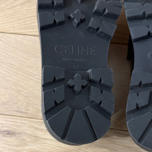 Celine Black Leather Loafers with Gold Hardware size 37 / US 7 - Picture 3 of 7